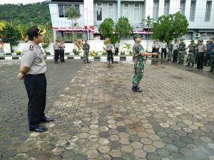 Apel Di Mapolres Pessel.  TNI dan Polri Bertekad Perkuat Keamanan Dalam Menjaga Kamtibmas.
