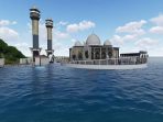 Bupati Hendrajoni Letakan Batu Pertama, Pembangunan Masjid Terapung Carocok Dimulai