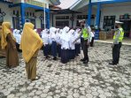 Polantas Pidie Jaya Edukasi Anak Sekolah Terapkan Protokol Kesehatan