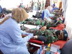 Puluhan Prajurit Lanud Sutan Sjahrir Donorkan Darahnya