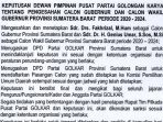 SK FaGe Diusung Dari DPP Partai Golkar Berdar