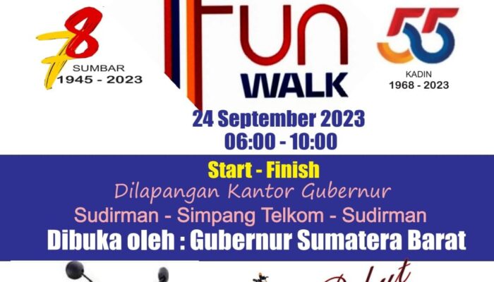 Rayakan Hari Jadi, Kadin Sumbar Gelar Fun Walk Yang Dilepas Oleh Gubernur Sumbar