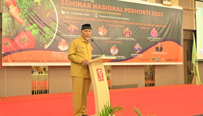 Gubernur Mahyeldi Buka Seminar Perhorti dan Vouch Riset serta Inovasi Hortikultura untuk Kesejahteraan Petani Sumbar