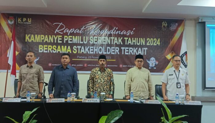 KPU Sumbar Gelar Rakor Kampanye Pemilu BBM 2024, Surya Efitrimen: Menyamakan Persepsi Dengan Stakeholder Terkait