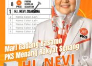 Hj Nevi Zuairina Kembali Diamanahkan Jadi Caleg DPR RI Nomor Urut 1 Dari Partai PKS