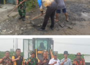 Laksanakan Bakti Teritorial Prima, Koramil 13 Buntu Pane Gotong Royong Perbaiki Jalan Desa