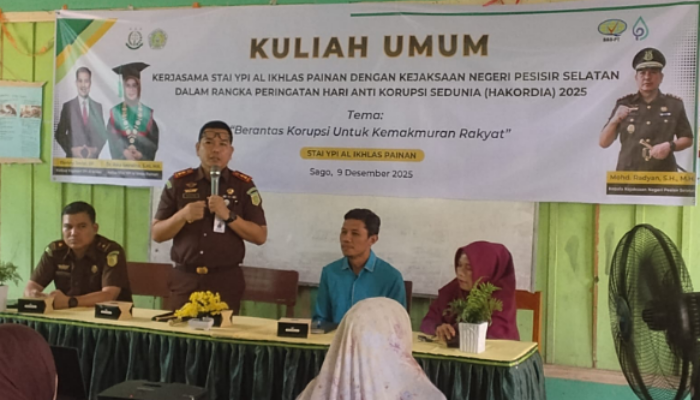 Peringatan HAKORDIA 2025, Kajari Pessel Beri Kuliah Umum di STAI YPI Al-Ikhlas Sago