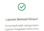 Screenshot laporan online ke Propam Polri terkait dugaan intimidasi pelapor