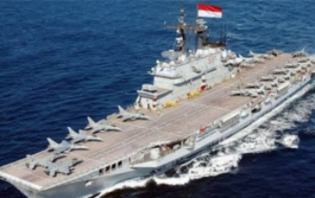 ilustrasi kapal induk untuk operasional militer laut