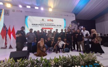 Foto bersama peserta puncak HPN 2026 di Kota Serang