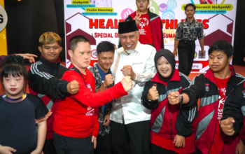 Atlet Disabilitas SOIna didukung Gubernur Sumbar Mahyeldi saat Healthy Athletes 2026