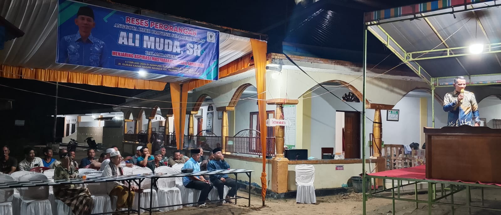 Ali Muda melaksanakan reses di Kampung Durian Kadap Pasaman