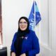 Yunelda Asra mengenakan jas Partai Demokrat sebagai Ketua Fraksi Demokrat DPRD Pasaman