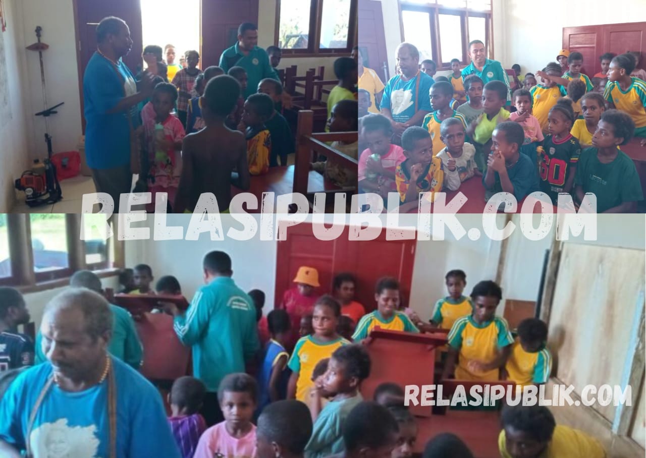 Ruang kelas sempit SD YPPK Fan Kahrio di Aifat Timur, Kabupaten Maybrat.