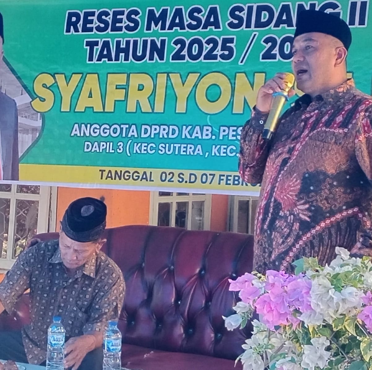 Syafriyon reses di Nagari Rawang Gunung Malelo Surantih