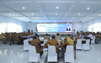 Bupati Asahan Taufik Zainal Abidin Siregar memimpin Rakorpem Maret 2026 di Kantor Bupati Asahan