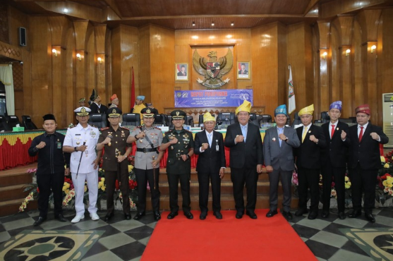 Bupati dan Wakil Bupati Asahan bersama Forkopimda usai rapat paripurna Hari Jadi ke-80 Asahan
