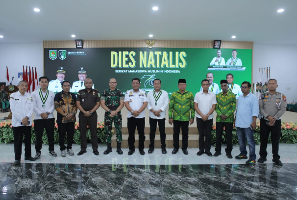 Forkopimda Asahan foto bersama pengurus SEMMI Kabupaten Asahan di Aula Melati