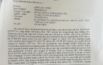 surat pengaduan korban arisan bodong di Polres Barito Utara