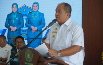 Bupati Asahan Taufik Zainal Abidin Siregar menyambut Tim Supervisi HKG PKK Sumut di Pendopo Rumah Dinas