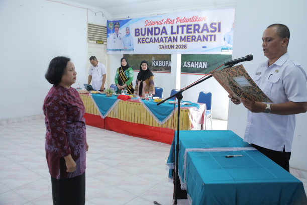 Pelantikan Bunda Literasi Kecamatan Meranti oleh Bunda Literasi Asahan dalam penguatan budaya membaca