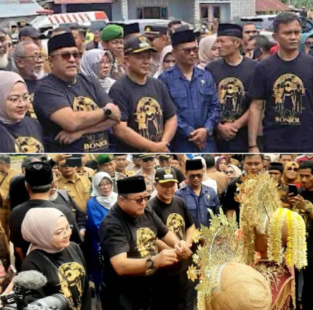 Rano Karno disambut masyarakat saat kunjungan ke Bonjol Pasaman