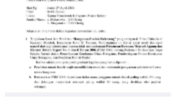 Surat pemberitahuan aksi PPNI di Pesisir Selatan