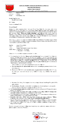 Surat pemberitahuan aksi PPNI di Pesisir Selatan