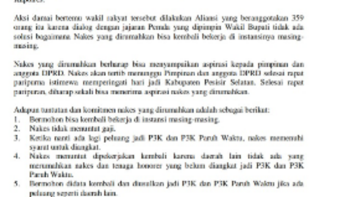 Siap-Siap, Nakes Dirumahkan Bakal Seruduk Gedung DPRD Pesisir Selatan