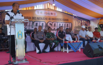 Bupati Asahan membuka UNA NBC Marching Band Competition 2026 di Universitas Asahan