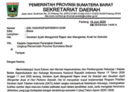 Surat edaran Gerakan Ayah Sumbar tentang pengambilan rapor dan mengantar anak ke sekolah