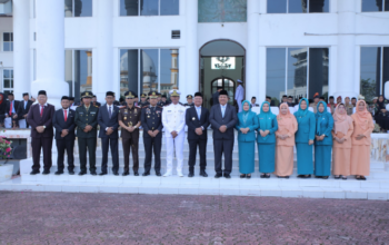 Bupati Asahan Taufik Zainal Abidin menghadiri upacara Hari Lahir Pancasila 2026 di halaman Kantor Bupati Asahan