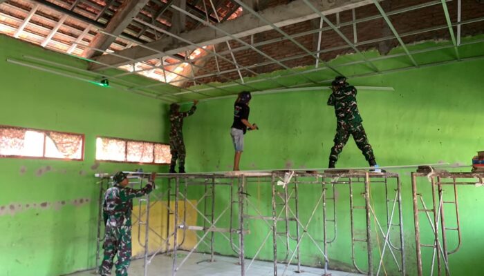 Ciptakan Lingkungan Belajar yang Layak, TMMD 129 Bojonegoro Rehab Ruang Kelas SD Kesongo