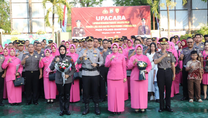 Kapolres Magetan Beri Pimpin Kenaikan Pangkat Personel