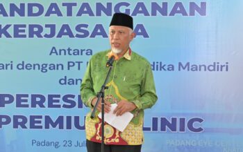 Gubernur Mahyeldi Resmikan PEC Premium Clinic, Bank Nagari dan Padang Eye Center Perkuat Kerja Sama Rp140 Miliar