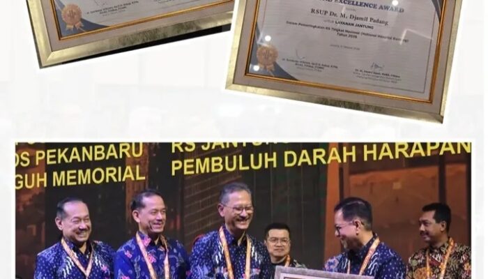 RS M Djamil Padang Raih Dua Diamond Excellence Award di National Hospital Ranking 2026